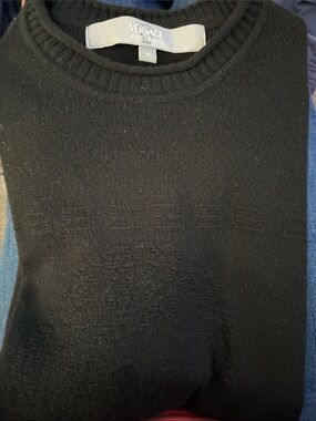 Men's Black Versace Crewneck Knit Sweater